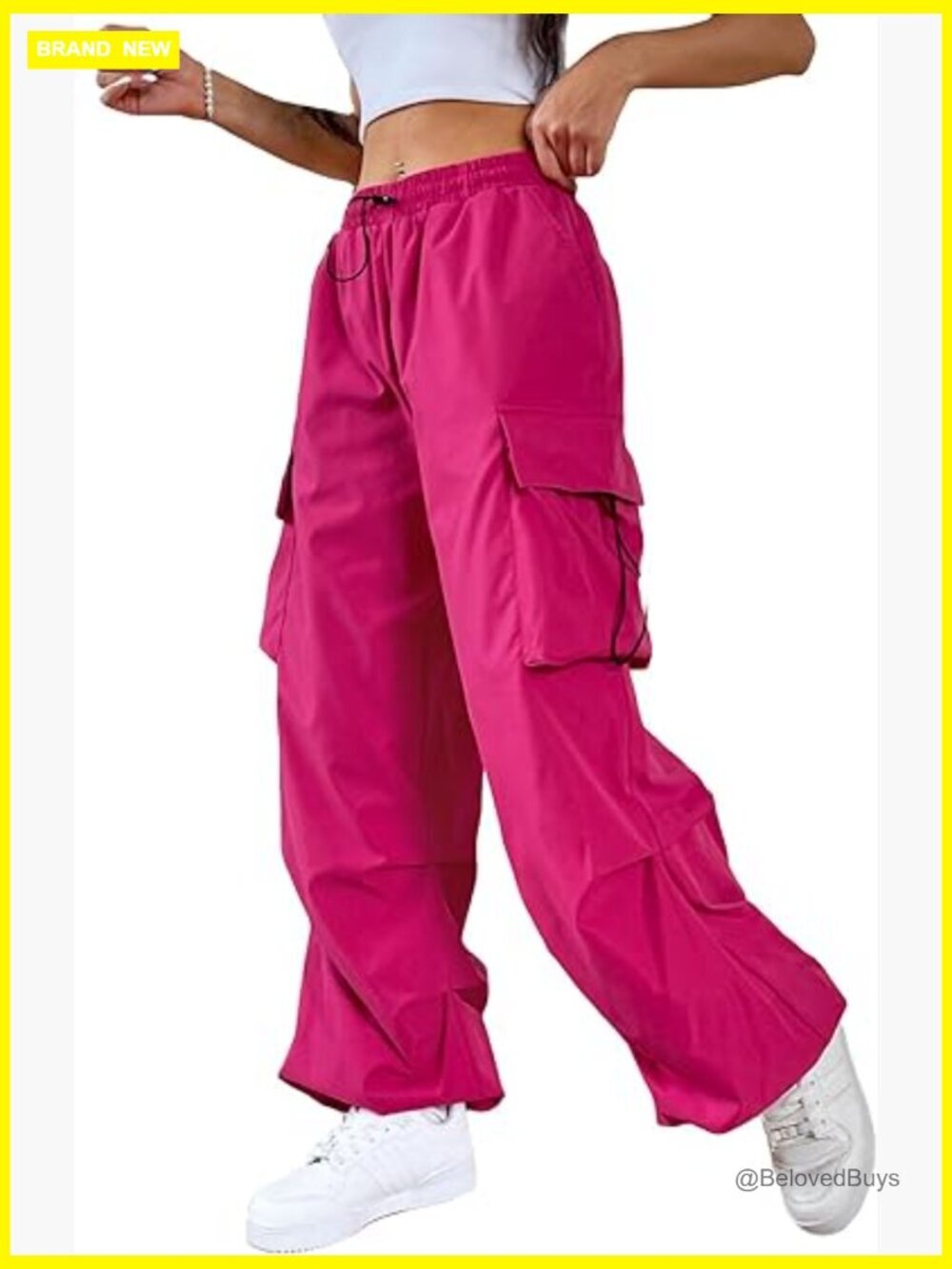 Loose Baggy Cargo Pants Drawstring Waist Joggers Long Trousers